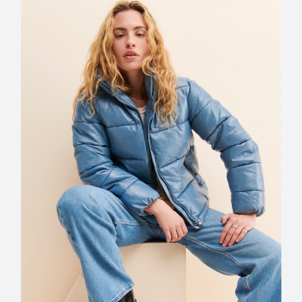 Blue Patent Leather Puffer Size XS